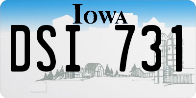 IA license plate DSI731