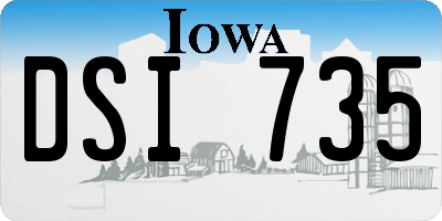 IA license plate DSI735