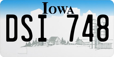 IA license plate DSI748