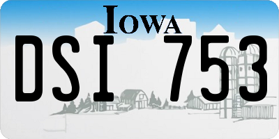 IA license plate DSI753