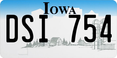 IA license plate DSI754