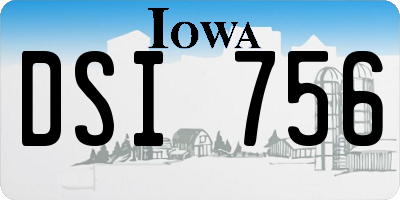 IA license plate DSI756
