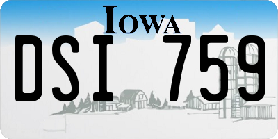 IA license plate DSI759