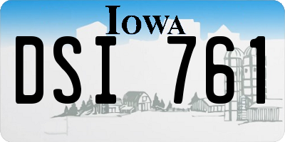 IA license plate DSI761