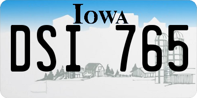 IA license plate DSI765