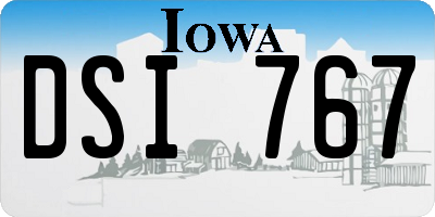 IA license plate DSI767