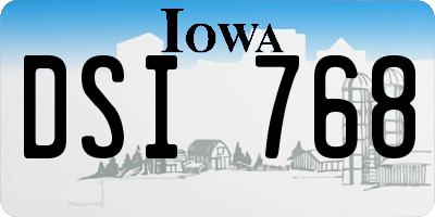 IA license plate DSI768