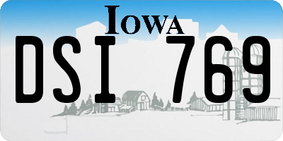 IA license plate DSI769