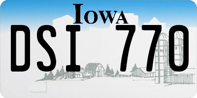 IA license plate DSI770