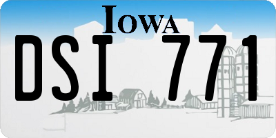 IA license plate DSI771