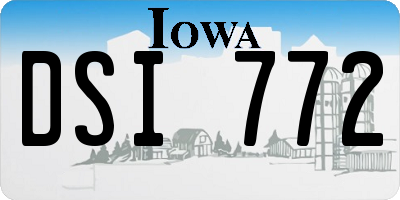 IA license plate DSI772
