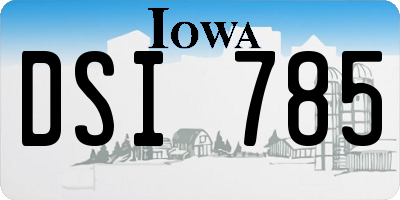 IA license plate DSI785