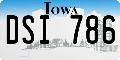 IA license plate DSI786