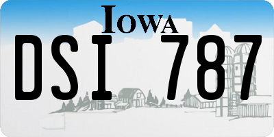 IA license plate DSI787