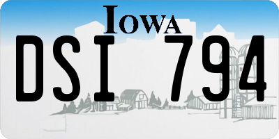 IA license plate DSI794