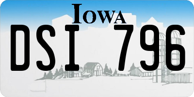 IA license plate DSI796