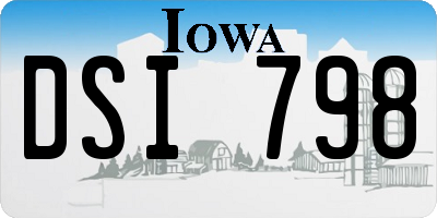 IA license plate DSI798