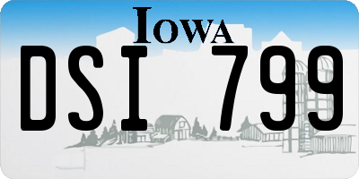 IA license plate DSI799