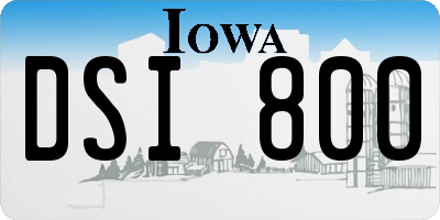 IA license plate DSI800