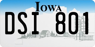 IA license plate DSI801