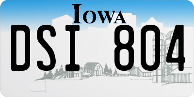 IA license plate DSI804