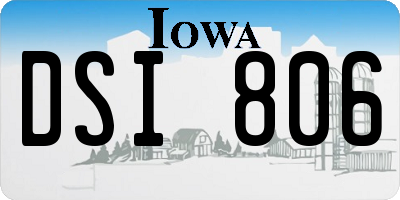 IA license plate DSI806