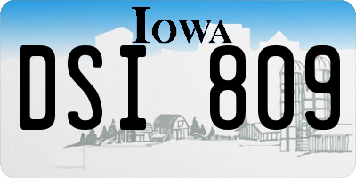 IA license plate DSI809