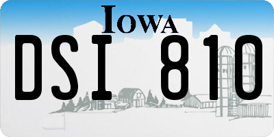 IA license plate DSI810