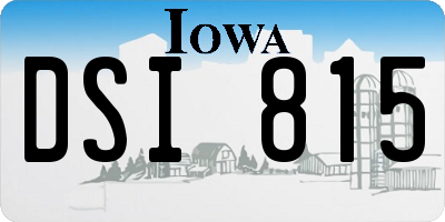 IA license plate DSI815