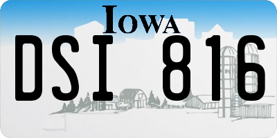 IA license plate DSI816