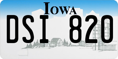 IA license plate DSI820