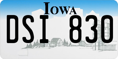 IA license plate DSI830