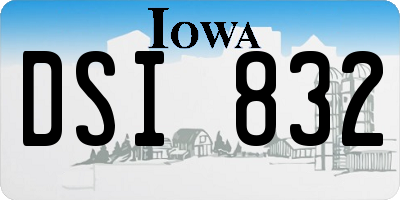 IA license plate DSI832