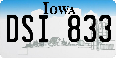 IA license plate DSI833