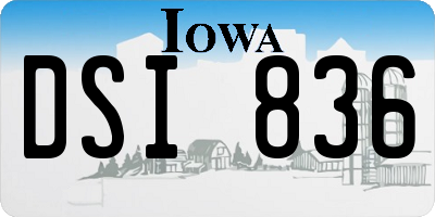 IA license plate DSI836