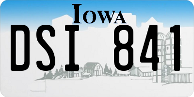 IA license plate DSI841