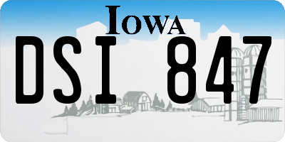 IA license plate DSI847