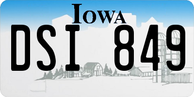 IA license plate DSI849