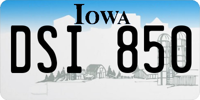 IA license plate DSI850