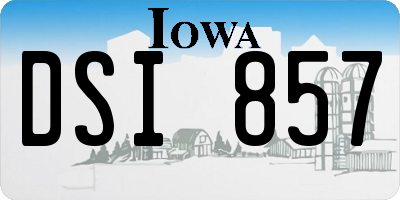IA license plate DSI857