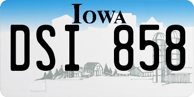 IA license plate DSI858