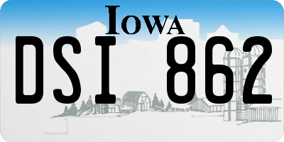 IA license plate DSI862