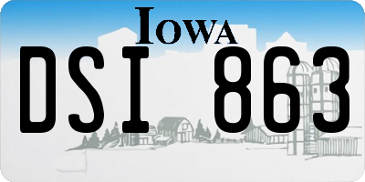 IA license plate DSI863