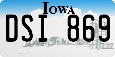 IA license plate DSI869