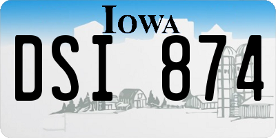 IA license plate DSI874