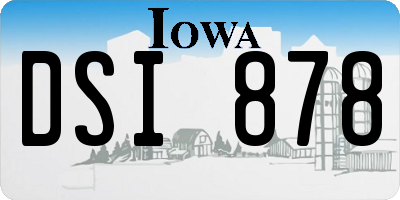 IA license plate DSI878