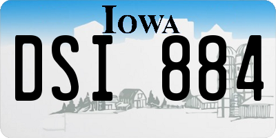 IA license plate DSI884