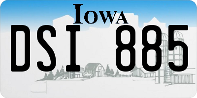 IA license plate DSI885