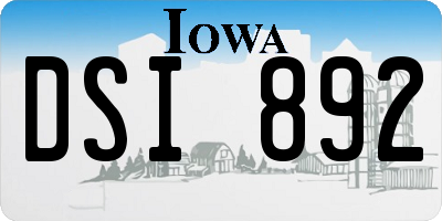 IA license plate DSI892