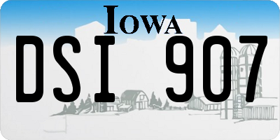 IA license plate DSI907